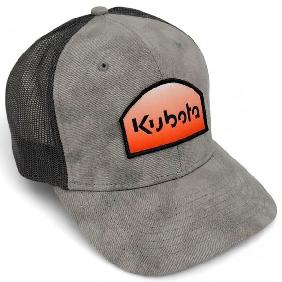 NEW Kubota Equipment Snapback Trucker Hat Cap Washed Gray - Picture 1 of 9